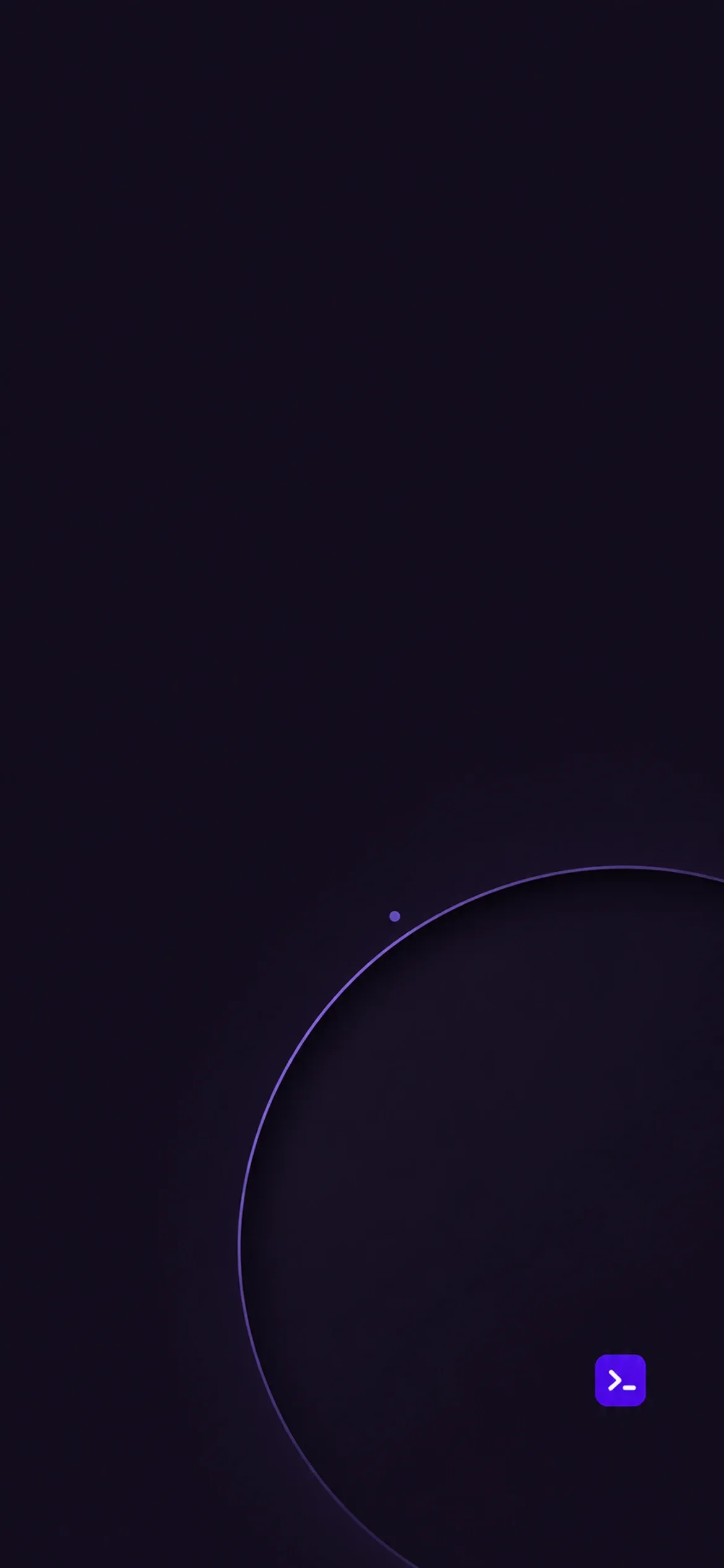 Halo dark wallpaper with a violet circular recess below open space