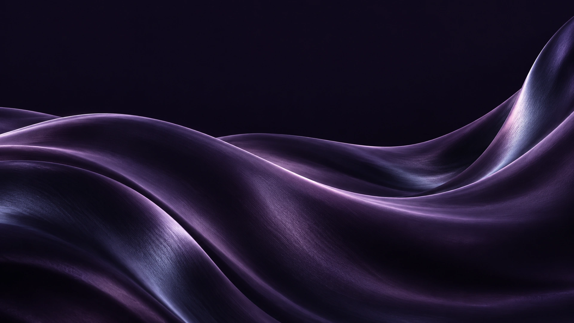 Flowing violet satin folds with soft highlights and open negative space
