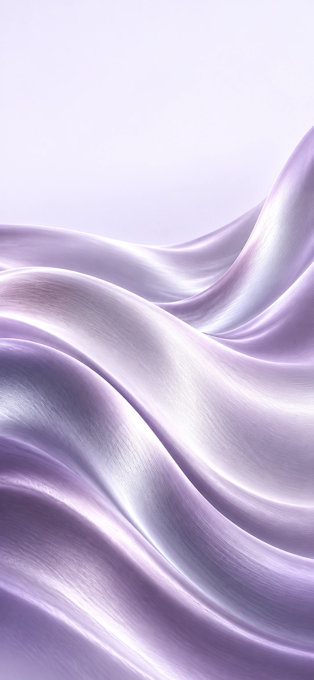 Flowing violet satin folds with soft highlights and open negative space, light phone composition