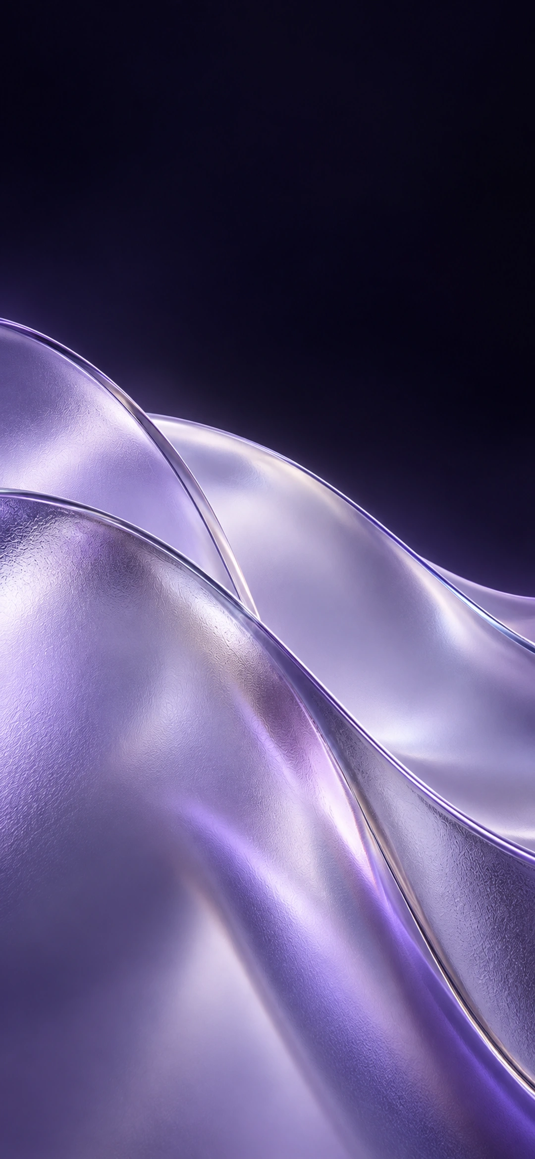 Frosted glass forms diffusing soft violet light, dark phone composition