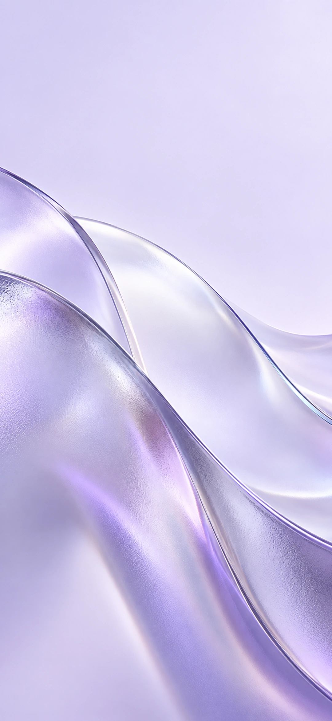 Frosted glass forms diffusing soft violet light, light phone composition